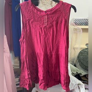 Burgundy Women's Sleeveless Top